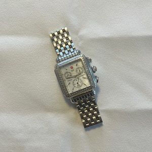 Michele Deco Stainless Diamond Watch